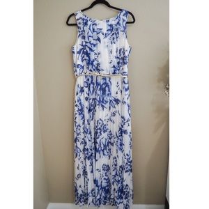 eliza j pleated chiffon maxi dress